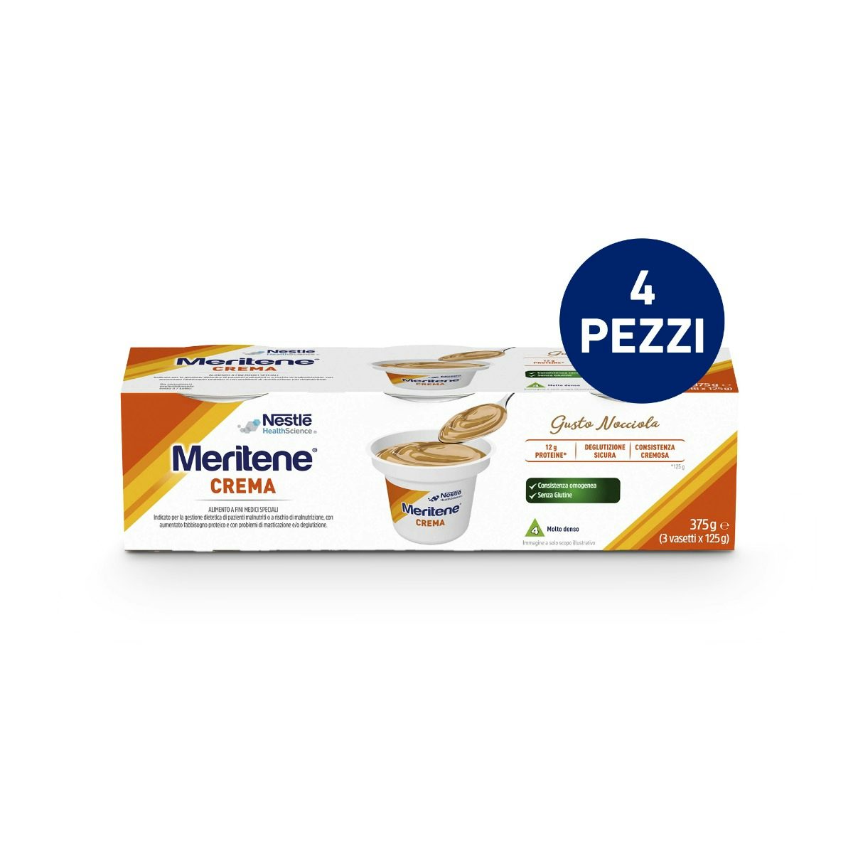 KIT 4 PEZZI MERITENE CREMA NOCCIOLA 12x125g 0