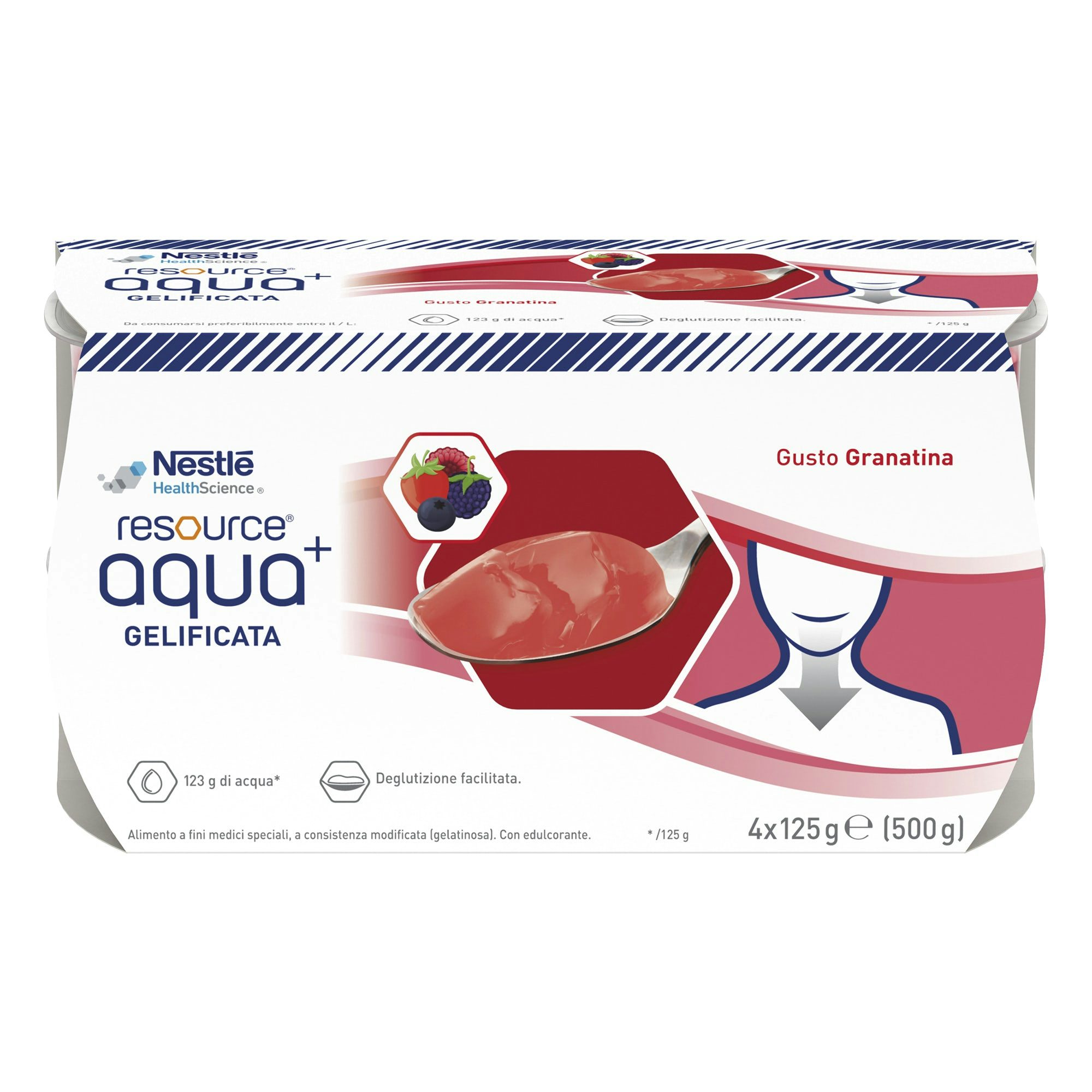 AQUA+ GELIFICATA per idratazione nel paziente diabetico senza zucchero granatina 0